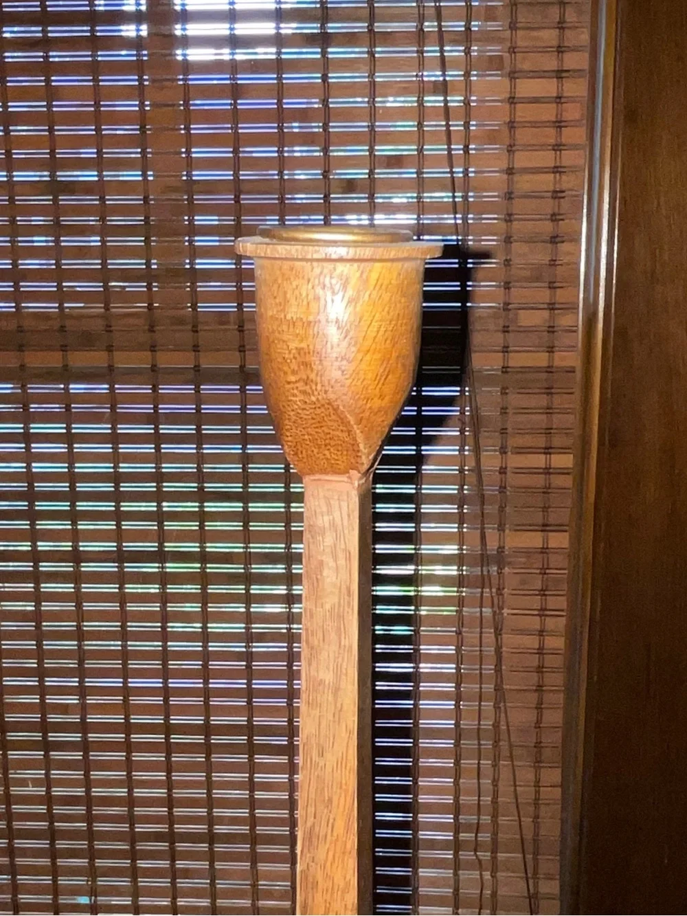 Magnolia Wooden Candlestick Holders in Brown
